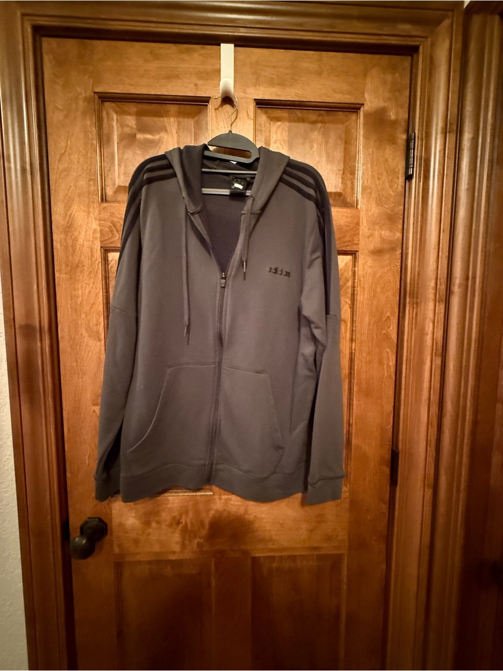 ADIDAS Dark Green with Black Stripes Hooded Zip Up - Men's Size XL